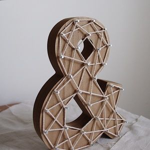 SOLD - Wooden & Woven Ampersand Sign